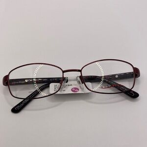 Visage Women's E214 Rectangular Eyeglass frames  metal NWT 52-17-135 red